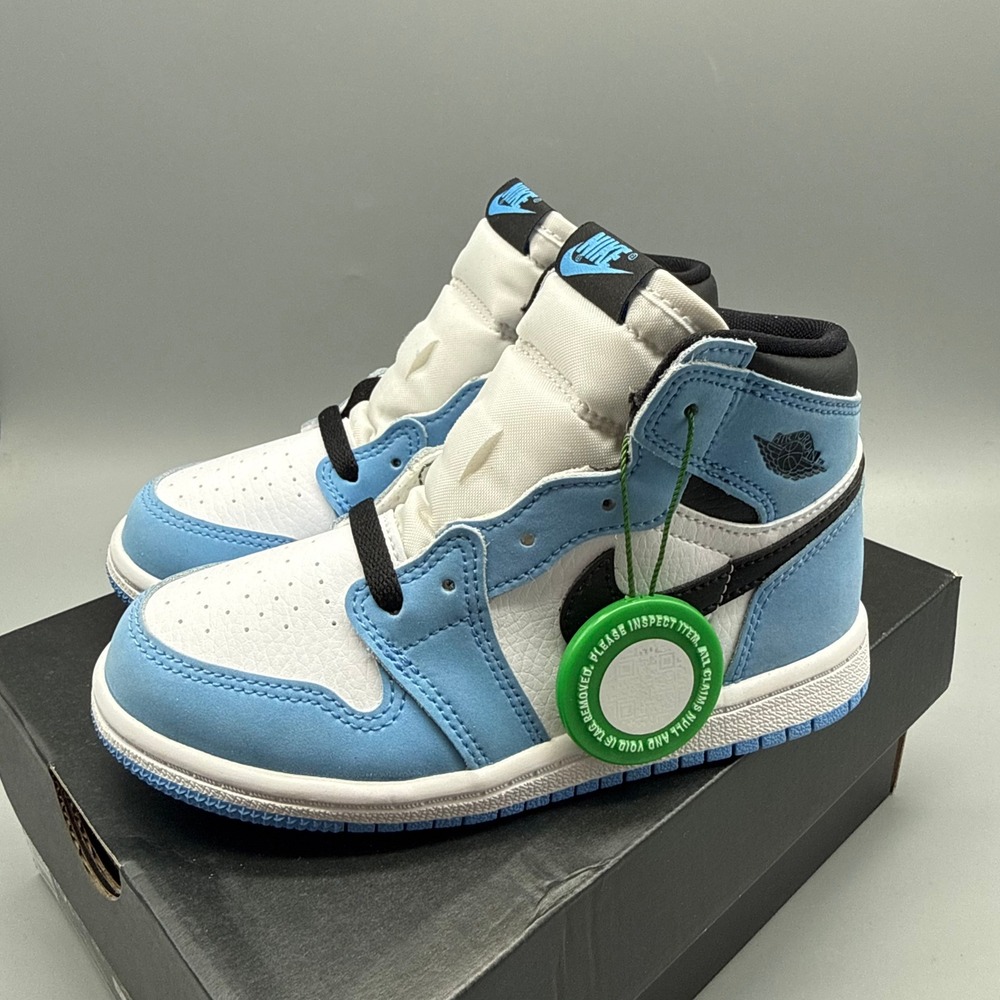 Jordan 1 Retro High OG Toddler 10C University Blue White Black AQ2665-134 EUC - Picture 3 of 12